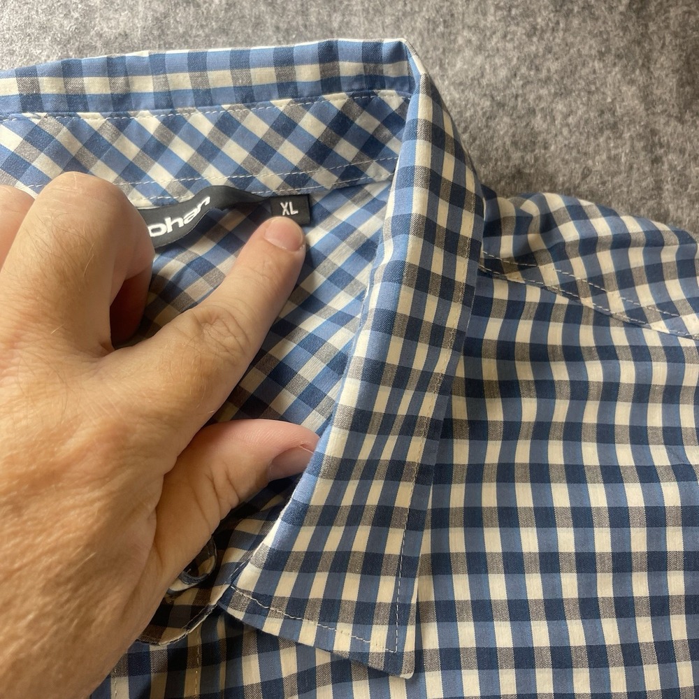 Rohan Fenland Mens Shirt XLarge Blue Plaid Check Button Up Long Sleeve UPF 40+ - Picture 3 of 9